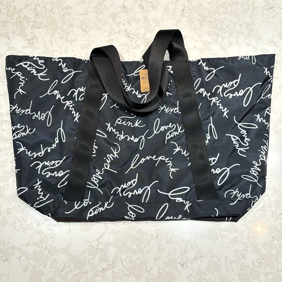Victoria’s Secret Black Love Pink Canvas Bag - Picture 9 of 9